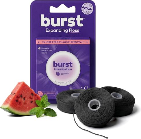 طقم خيط تنظيف الأسنان الموسع من BURST (الأوكالبتوس بالنعناع/120 ياردة/مجموعة المبتدئين + 3 عبوات) | خيط تنظيف أسنان منسوج وممتص للبقع مع طلاء إكسيليتول لمحاربة التجاويف | نباتي | خيط موسع خالٍ من البارابين in Kuwait