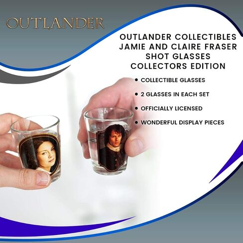 Surreal Entertainment Outlander Collectibles Jamie and Claire Fraser Shot Glasses | Collectors Edition in Kuwait