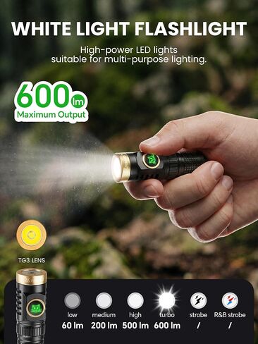 Yemao Rechargeable Keychain Flashlight,600 High Lumens EDC Pocket Flashlights, Mini Flashlight with 6 Modes for Home Daily Use,Outdoor Emergency,Perfect Pocket Gift for Friends and Family (Mini) in Saudi Arabia
