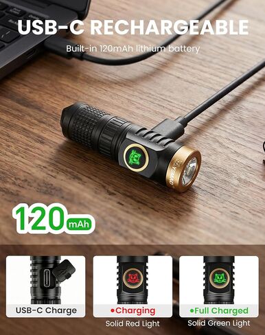 Yemao Rechargeable Keychain Flashlight,600 High Lumens EDC Pocket Flashlights, Mini Flashlight with 6 Modes for Home Daily Use,Outdoor Emergency,Perfect Pocket Gift for Friends and Family (Mini) in Saudi Arabia
