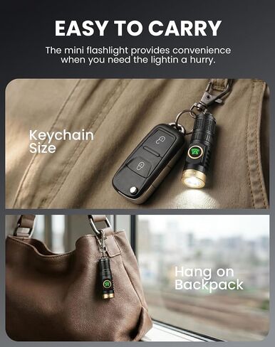 Yemao Rechargeable Keychain Flashlight,600 High Lumens EDC Pocket Flashlights, Mini Flashlight with 6 Modes for Home Daily Use,Outdoor Emergency,Perfect Pocket Gift for Friends and Family (Mini) in Saudi Arabia