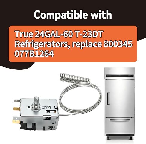 800345 077B1264 Refrigerator Thermostat Temperature Control Kit | Compatible with True Refrigerator / Freezer T-23DT GDM-19T TBB-24GAL-60 Series in Kuwait