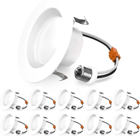 Sunco 12 حزمة إضاءة LED غائرة 6 بوصة، مصابيح يمكن تحديثها، 965LM، 13W (ما يعادل 100W)، CCT قابلة للتحديد 2700K/3000K/3500K/4000K/5000K، قابلة للتعتيم، حافة يربكة، تصنيف رطب UL in Kuwait