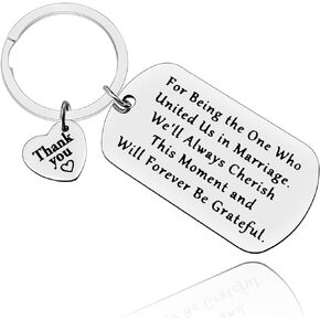 Wedding Officiant Keychain Gift Appreciation Gift for Wedding Officiant Keyring Wedding Planner Coordinator Gifts Photographer Gifts Thank You Gift for Preacher Jewelry Anniversary Wedding Gifts