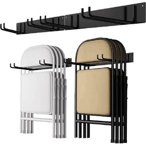 TTzycc Folding Chair Storage Rack for Chair Organization and Garage Wall Mount Storage, Garden Tool Rack Organizer (2 Pack)