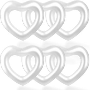 Octaday 6 Pack Inflatable Heart Pool Float Blow up Heart Shaped Swim Ring Summer Heart Swimming Tube for Adults Beach Pool Bachelorette Water Fun Party Toys, 47.3 x 39.4 Inch