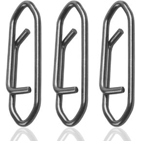 Fishing Snaps Swivels,Fishing Power Clips Ball Bearing Swivels High Strength Fishing Swivels Stainless Steel Speed Clips Fishing Lure Quick Change Snap Connector Fishing Tackle Black Nickle