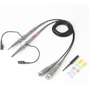 Oscilloscope Probe, 2pcs Precision BNC Oscilloscope Probe Kit 100Mhz Scope Clip 1X/10X Switchable Test Cable