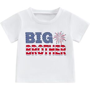 Big Bro Little Bro Big Sis little Sis 4th Of July Shirt Toddler American Flag Outfit Baby Patriotic Clothes