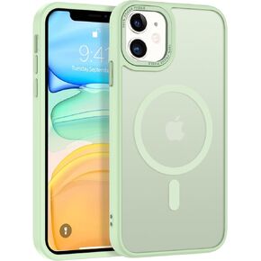 VENINGO iPhone 11 Phone Case, iPhone 11 Case [Compatible with MagSafe][Car Mount Supported] Magnetic Translucent Matte Smooth Slim Thin Shockproof Protective Cover for iPhone 11 6.1", Matcha Green