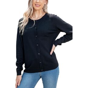 Cardigan Sweaters for Women Lightweight: Solid Color Long Sleeve Womens Cardigans Button Down Crewneck Knit Cardigan in Kuwait