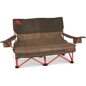Kelty Low Loveseat Nest –Two Person Camping Chair with 2 Removable Blankets, Lower to The Ground, Slight Recline, Insulated Beverage Holders, Roll Tote Storage, 2024 (Beluga)