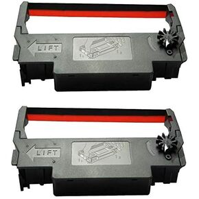 ERC-30 34 38 Ribbon Ink Cartridge Receipt Printer Black and Red, ERC30 Compatible with Epson Printer SNBC BTP-M280, BTP-M280A, BTP-M280B, BTP-M280D, BTP-M300, POS (2 Pack, Black and Red)