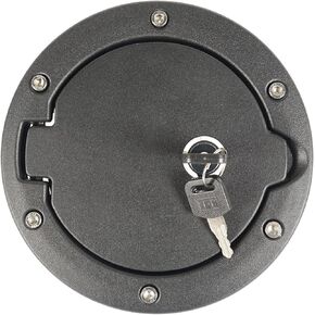Hooke Road Wrangler Locking Gas Cap Cover Fuel Filler Tank Cover for 2007-2018 Jeep Wrangler JK & Unlimited