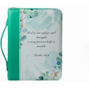 Bible Cover with 80 PCS Bible Tabs – Standard Size Bible Covers and Unisex Case – Durable Canvas Book Cover with Handle, Zipper, and Organizer – Bible Protector for Study (with Bible Verse)