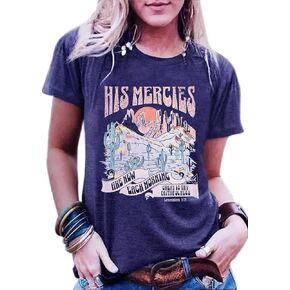 Christian T-Shirt Woman Jesus Faith Tshirts Bible Verse Shirts Casual Christians Inspirational Tee Tops