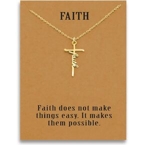 Faith Cross Necklace Gift for her, religious gift for womens,for birthday or Any Special Occasion from, Faith Cross Necklace with Message Card