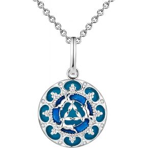 Luxury 925 Silver Women's Necklace Inlay Turquoise Enamel Three Rabbit Pattern Pendant