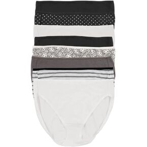 Felina Womens 8 Pack Cotton Modal Stretch Hi-Cut Brief