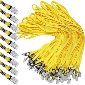 Hoolerry 300 Pcs Lanyards Clips Bulk for ID Name Badge Holder Lanyards Flat with Swivel Hook for Office School(Black)