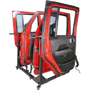 Jeep Door Storage Rack for 1987-2023 Wrangler & Gladiator - Removable, Movable Bracket for 2/4 Doors - Compatible with YJ TJ JK JKU JL JT