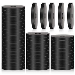 50PCS Rubber Washer, 1 OD x 1/4 ID x 1/8 Heavy Duty Abrasion Resistant Rubber, 1/4 Inch Neoprene Washers Black Rubber Washers for Bolts Spacers, Rubber Flat Washer Kit Vibration Suppression