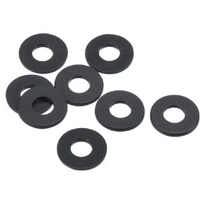 PATIKIL M10 Nylon Flat Washer, 8 Pack 10mm ID 25mm OD 2mm Thick Sealing Spacer Gasket Ring for Faucet Pipe Water Hose Fastener Bolt, Black