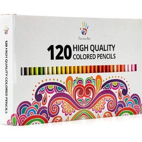 Colored Pencils - 120 Unique Colors - Premium Pre sharpenedColored Pencils for Adult Coloring Books, Drawing, Sketching, and Crafting Projects - Bold, Vibrant Colors - 3.3mm Precision Tips