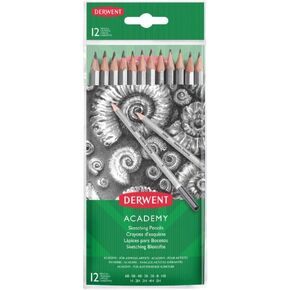 Derwent Academy Graphite Sketching Pencils, Wallet, 12 Count (2300412)