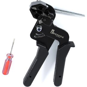 Metal Zip Ties Tool, Stainless Steel Cable Tie Gun, Use for Cutting and Fastening up to 12mm Width Heavy Duty Metal Zip Tie. Used to Repair Fences, Pipes, Chain Links, Head Wrap.