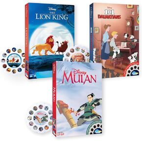 Moonlite Storytime Storybook Reels, 3 Story Set, The Lion King, 101 Dalmatians, Mulan, Digital Stories for Projector, Toddler Early Learning Gifts for Kids Ages 1 Year and Up
