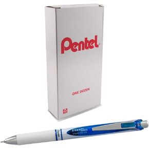 Pentel EnerGel Pearl RTX Gel Pen, (0.5mm), Fine Line, Needle Tip, Black Ink, Box of 12 (BLN75PW-A)