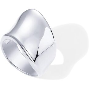 PAVOI 14K Gold Plated Chunky Statement Ring for Women | Stainless Steel Hypoallergenic Wide Stackable Rings