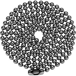 TI-EDC Pure Titanium Bead Ball Chain Necklace, Jewelry Chain Adjustable with Gift Package for Men and Women (3.0mm Bead-30in Length)