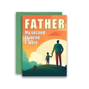 Funny F Word Father Dad Card Dad Birthday Father's Day New Dad Card 5x7 inches w/Envelope