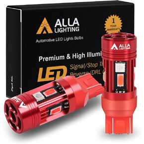 Alla Lighting T20 Base 7440 7443 LED Bulbs Red Turn Signal Lights, 7441 7440LL 7443LL12V