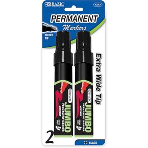 BAZIC 8 mm Jumbo Chisel Tip Permanent Marker (2/Pack)