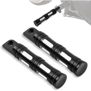 PSLER Control Pegs, Edge Cut Passenger Shifter Footrest for Sportster v rod Softail Road King Street Heritage Electra Glide(Black)