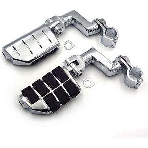 XKH- Chromed Highway Clamps 1.5" Large Foot Pegs Compatible with V-STAR Roadstar KAWASAKI VULCAN [B0125VNRN8]