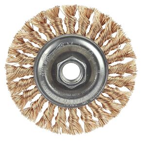Weiler 13121 Standard Twist Knot Wire Wheel 4", 020" Bronze, 5/8"-11 UNC Nut, Made in The USA (Pack of 5)