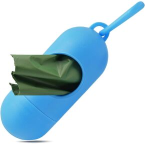 Pet & Posh Dog Waste Bag Dispenser, Durable Hard Plastic, Portable Poop Bag Holder for Leash, Includes Carabiner Clip for Hands-Free Carry, Compatible with Standard Dog Waste Bag Rolls, Blue