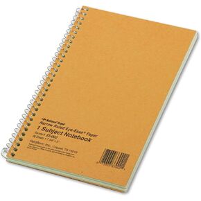 National Single-Subject Wirebound Notebooks, Narrow Rule, Brown Paperboard Cover, (80) 7.75 x 5 Sheets
