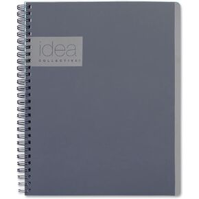 Oxford Idea Collective Professional Notebook, Double Wire-O, 9 1/2 x 6 5/8, Ruled, 80 Sheets, Gray (57013IC)