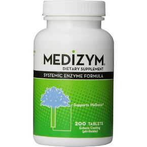 Medizym, Systemic Enzyme Formula, 200 Tablets,Yellowish Green/Tan,N20020
