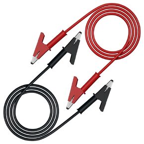 Thuchopy 1000V 2PCS Double-Ended Alligator Clip Leads for Electrical Testing 3.3ft, Test Leads with Alligator Clips & Alligator Clips with Wires Multimeter Kit