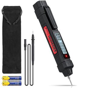 Neoteck 2 in 1 Pen Type Digital Multimeter Non-Contact Voltage Tester 6000 Counts Intelligent Multimeter with LCD Display for AC/DC Voltage Resistance Diode Continuity Capacitance Frequency