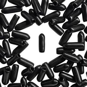 #6 Screw Thread Protectors, Covers Ends Of Screws & Bolts, Slip On, Black (Qty 25)