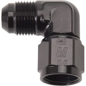 Edelbrock 614805 Black -6 AN 90 Degree Male AN to Female AN Fitting