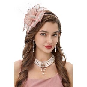 BABEYOND Fascinator Hats for Women - Tea Party Hats Fascinators Kentucky Headband Derby Hat Wedding Cocktail Ribbon Headwear