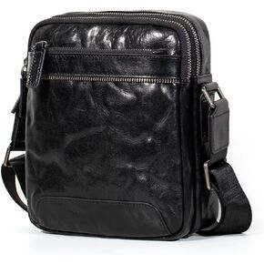 Balidiya Genuine Leather CrossBody Bag for Men Sling Shoulder Bags Handbag Messenger Pack Outdoor Satchel Travel Business